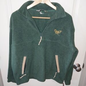 Green Fleece Quarter-Zip Pullover